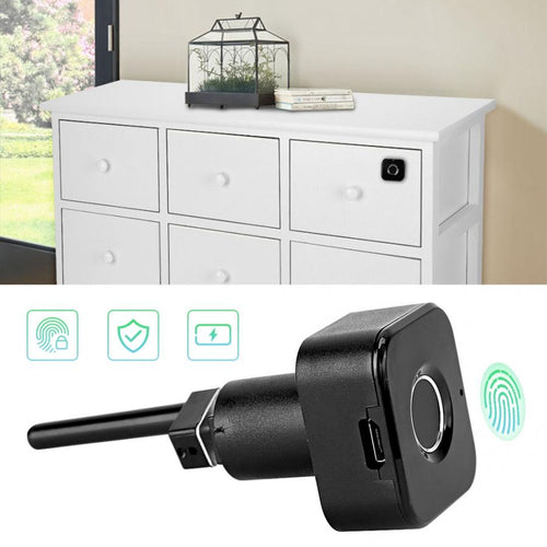 Smart Fingerprint Cabinet Lock Keyless Rechargeable USB Biometric Electric Anti-Theft Office Drawer File Cabinet Safety Lock Up To 20 Fingerprints