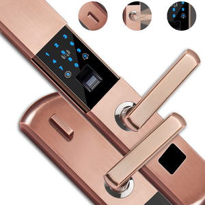 Aluminum Alloy 5-in-1 Anti-thief Security Electronic Smart Door Lock APP Touch Password Keypad Card Fingerprint