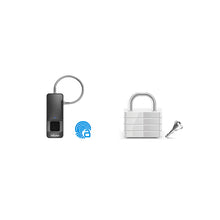 Load image into Gallery viewer, FipiLock FL-P4 Pearl Black/Silver Ip65 Outdoor Waterproof Plastic Fingerprint Lock Biometric Padlock Portable Outdoor PodLock - Your Finger is Key